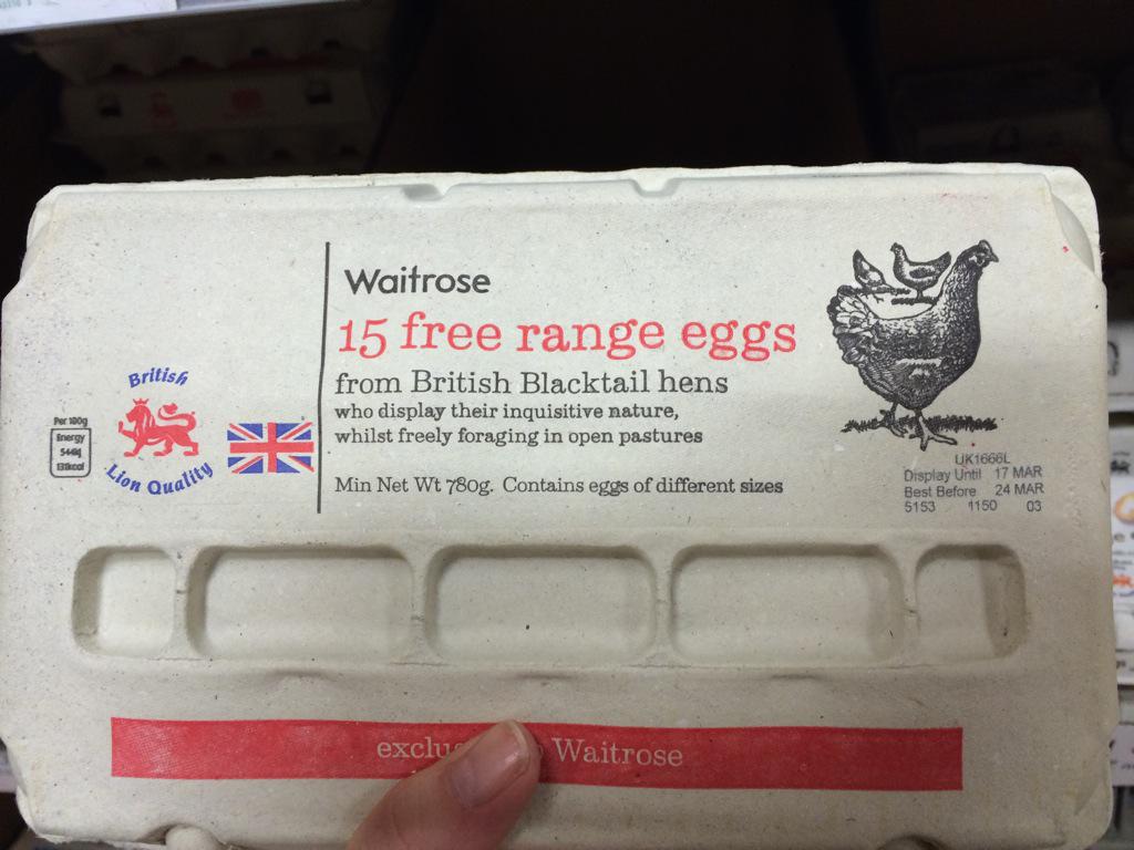 'I'd never accept anything less than an inquisitively laid egg on my breakfast table.'