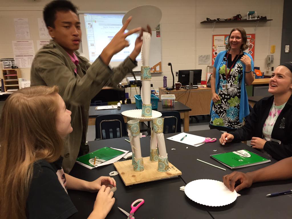 hcpss_hahs's tweet photo. Ms. Cotton's Found of Tech students showing their design &amp; brainstorming skills! #GoldenBearcollaboration http://t.co/XXrDxseAVW