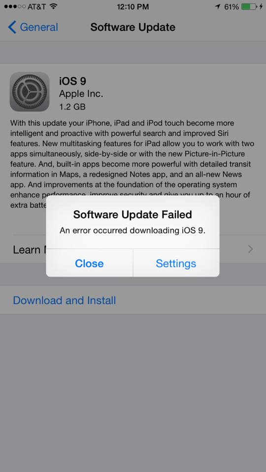 wdsu's tweet image. Anyone else having this problem? #Apple #iOS9