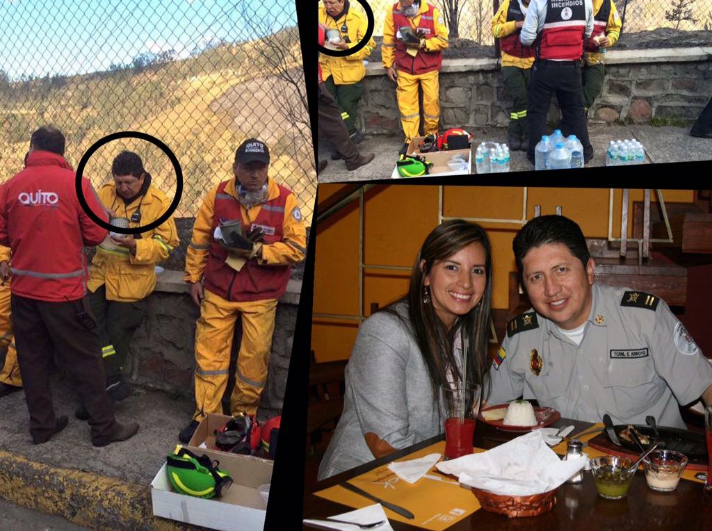 BomberosUIO's tweet photo. Bien mi Cmdt. @eberarroyoj vuelve a comportarse como un verdadero bombero y no pasa solo en eventos sociales. 😀👏👏 http://t.co/6kq87EeyaS