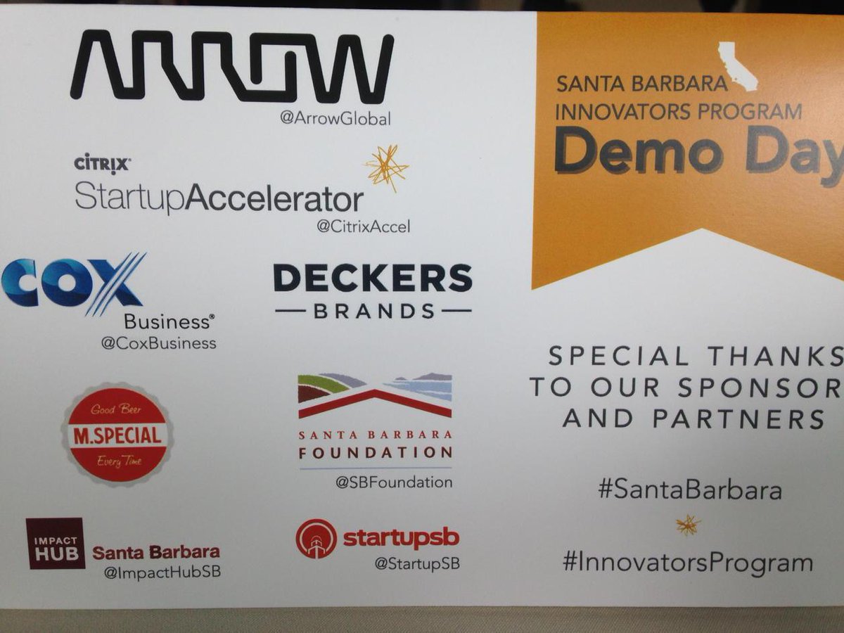 SanWoodLLC's tweet image. #innovatorsprogram #santabarbara @impacthubsb @arrowglobal