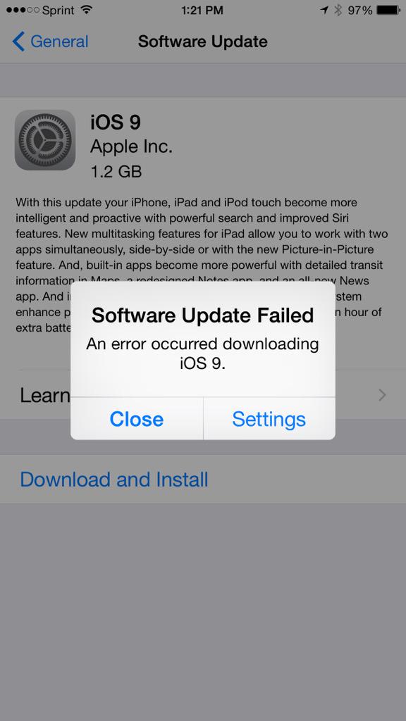 ericsimmonsx's tweet image. Really? After all this time waiting for it? #ios9 #updatefailed #apple