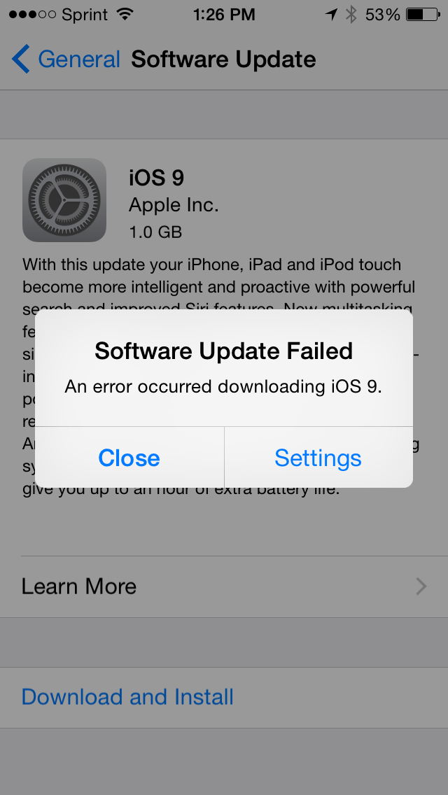 WLKY's tweet image. Anyone else having this problem? #AppleiOS9