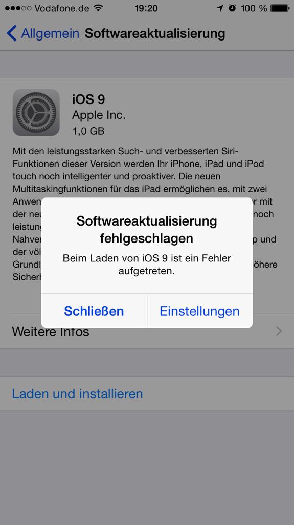 daniellengies's tweet image. Problems while loading #AppleiOS9 #iOS9 - We&apos;ll see when Apple is ready for delivery. It seems they aren&apos;t yet.