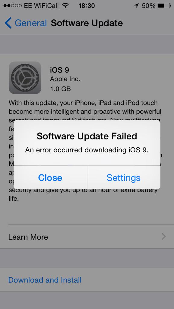 Martin_Harvey's tweet image. Great. #iOS9 #updatefailed