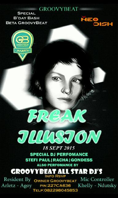 GroovyBeat_ent's tweet photo. We invite u to come to my eo party event by tittle "FreakIllusioun" on 18Sept015 At NeoDish Bintaro @fitrywhb http://t.co/tEEsJ7UBD5