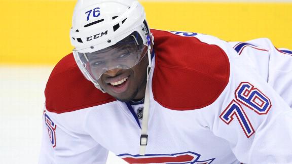 espn's tweet photo. Canadiens defenseman P.K. Subban is donating $10 million to the Montreal Children's Hospital:  http://t.co/2iHaoMesaX http://t.co/exgsQo3x5F
