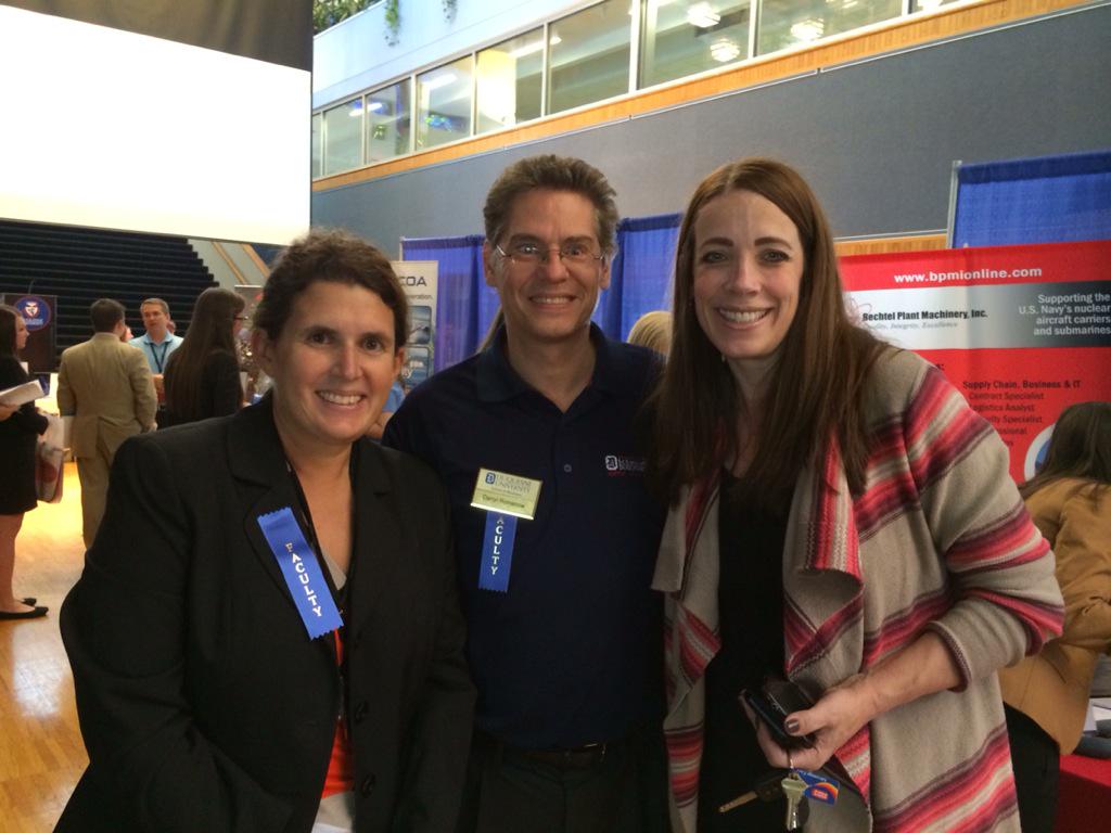 Awesome Business faculty visit employers at #duqjobfair Thanks for your support! @DuqCareer