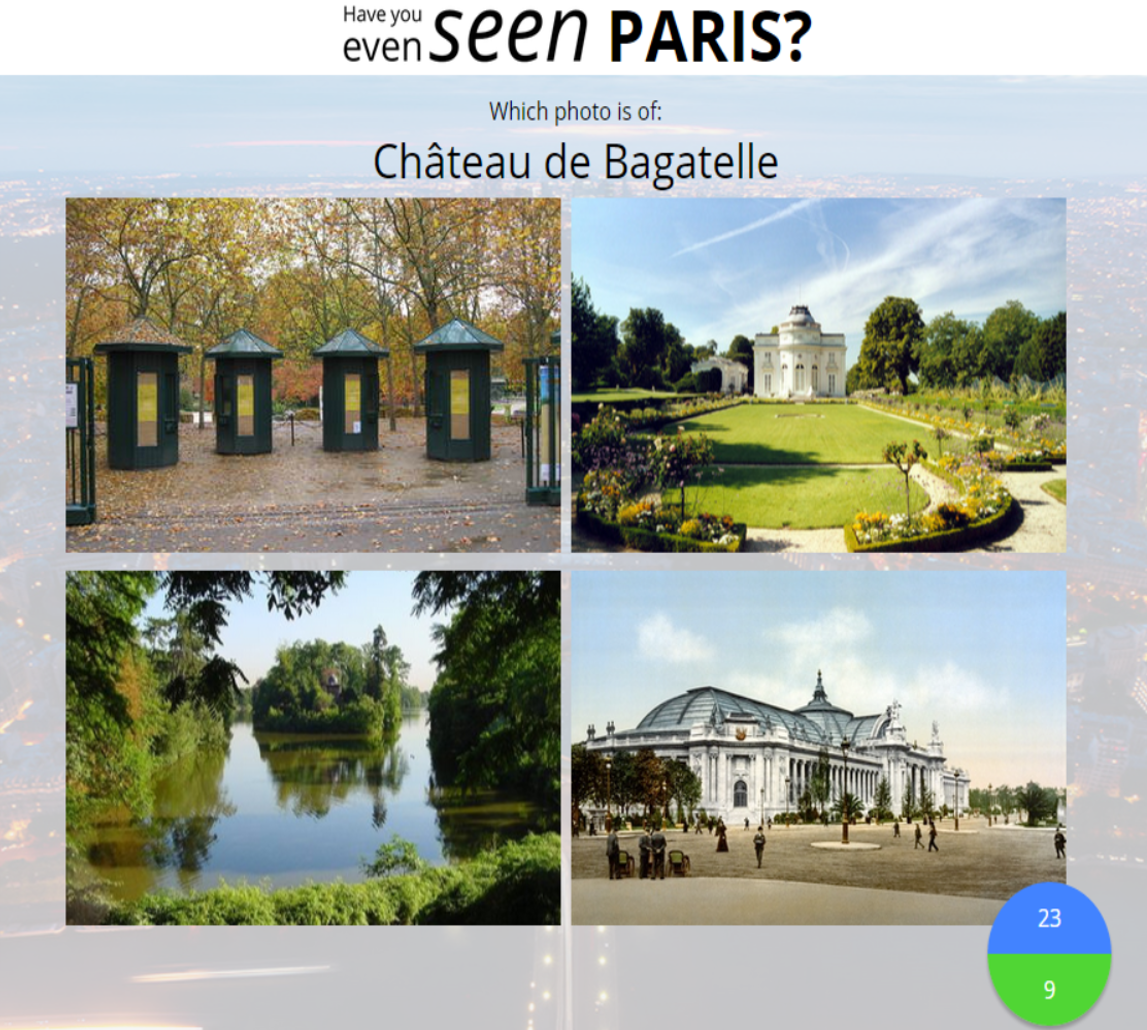 wanderant's tweet photo. Have you even SEEN Paris? Highest score so far is 13 points, think you can beat it? https://t.co/ea2Fm5T36b http://t.co/nPKQBWnMhb
