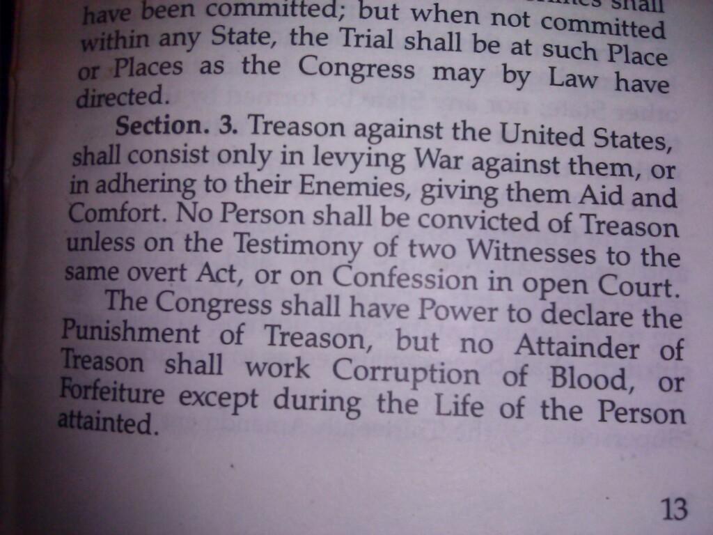 chnsaw5210's tweet photo. @commonpatriot @USAHipster @TheRightScoop #ArticleIIIsec3 giving the enemy Aid and Comfort is #Treason! http://t.co/t1UAqSNeYN