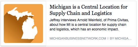 PrimaCivitas's tweet photo. PrimaCivitasCEO ArnoldWeinfeld TalksAbout Opportunities4Mich re #SupplyChain on @MIBizNetwork http://t.co/Du6ewHe2BM http://t.co/iLbjX1jNz5