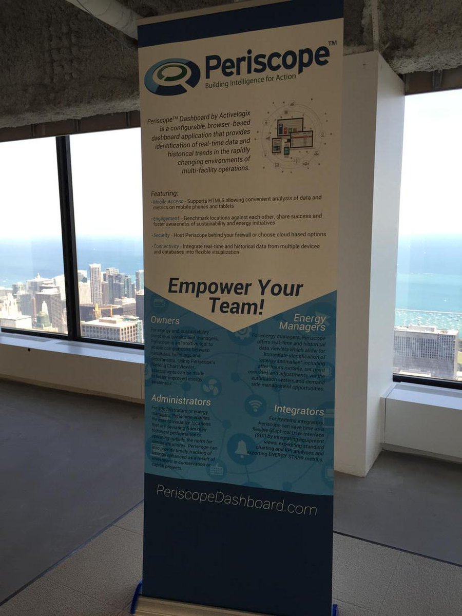 activelogix's tweet image. Using  new #PeriscopeDashboard event banner at tomorrow&apos;s #Chicago roadshow.: &quot;Connecting for the #IoTBuilding”