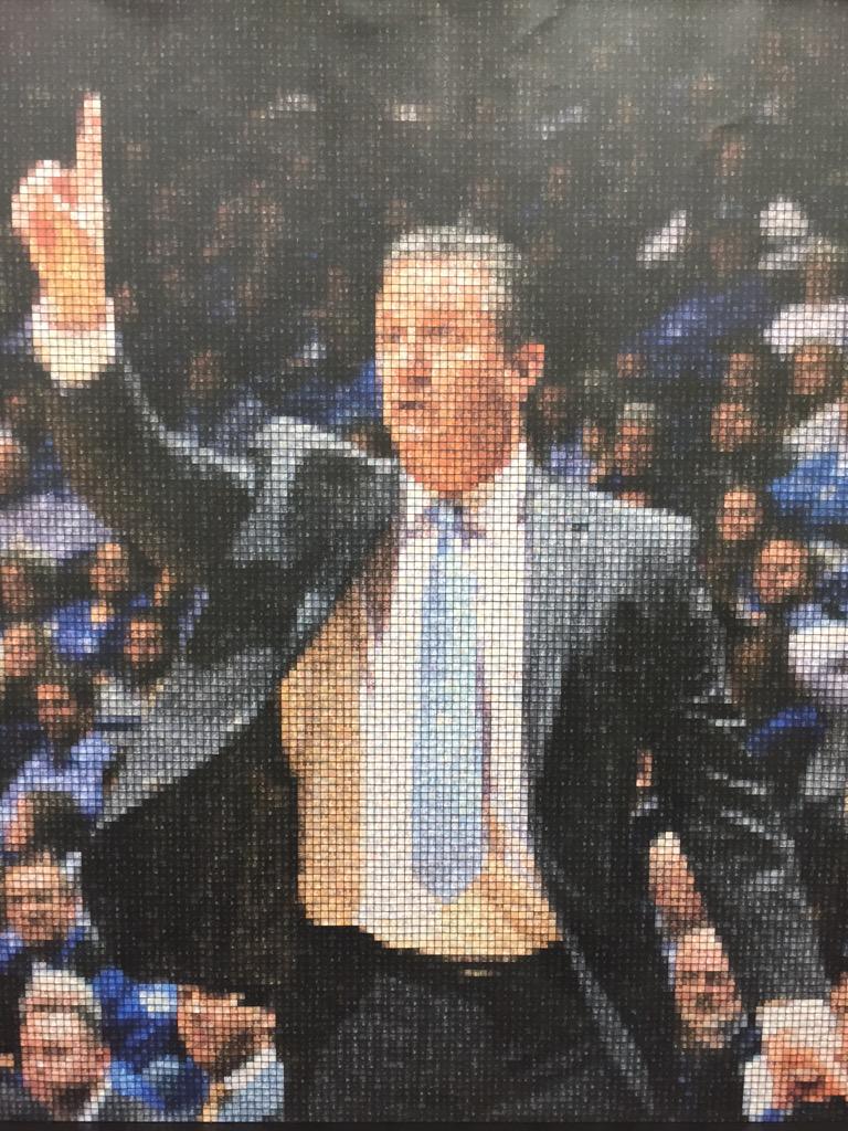 CoachCalArk's tweet photo. The mosaic I got at the Alumni Game will be one of my most prized possessions because it has all my players on it. http://t.co/oP4XYvWj8F