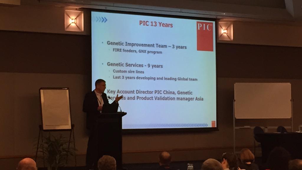 Starting the day with Dr David Casey <a href="/picnorthamerica/">PIC</a> updating us on advances in genomics. #neverstopimproving
