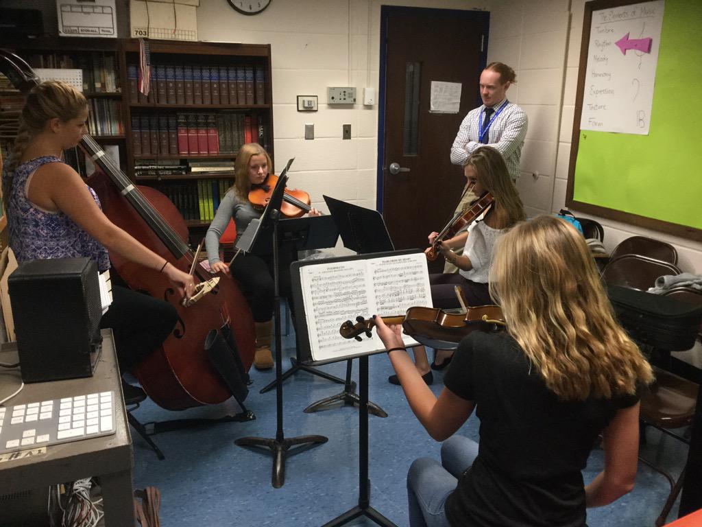 MontiHS_Pride's tweet photo. Louise, Alexandra, Maredith and Anna on strings with Mr. Bernstein coaching them. They are all musically gifted! http://t.co/X2uwRr5zW5