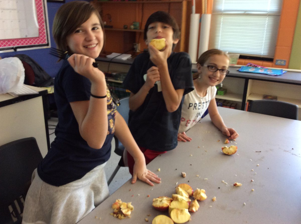 6th hour Apple Lab- Creative ways to get their 8 slices without seeds.