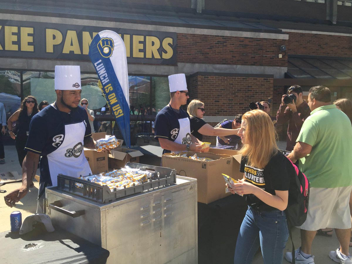 Brewers's tweet photo. ICYMI: Here's a recap from today's #CookOutWithTheCrew: http://t.co/LtZVJvM4TJ. Thanks for joining us for lunch! http://t.co/IkZxBTt2aX