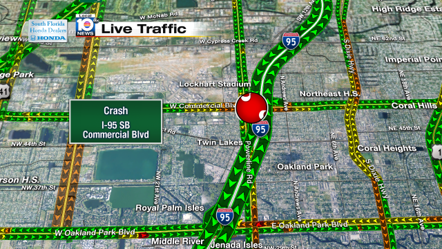 Crash I-95 SB at Commercial Blvd #traffic #broward @JeniseFernandez http://t.co/LMamgieH4r