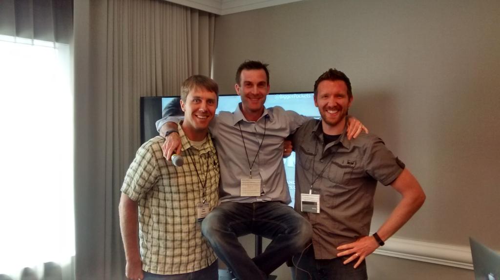 CoachChadCarson's tweet photo. @BiggerPockets mini-reunion at #digitalcolab with @jrdorkin and @BrandonAtBP . http://t.co/ElxSJknWAJ