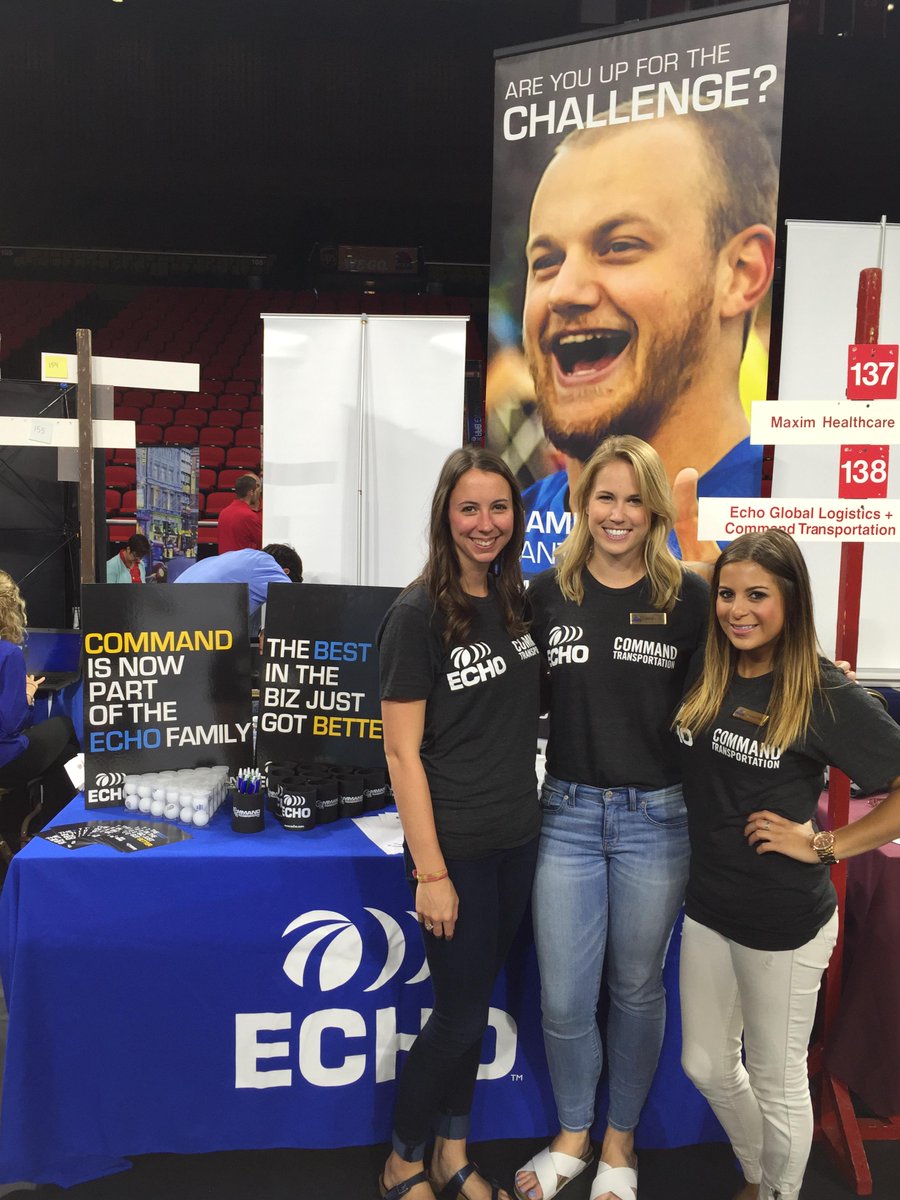 EchoLogistics's tweet photo. .@CommandTrans is now part of the Echo family! Today you can talk to both at the #MUCF2015 Career Fair. Come say hi! http://t.co/Fc7N9RhFPB