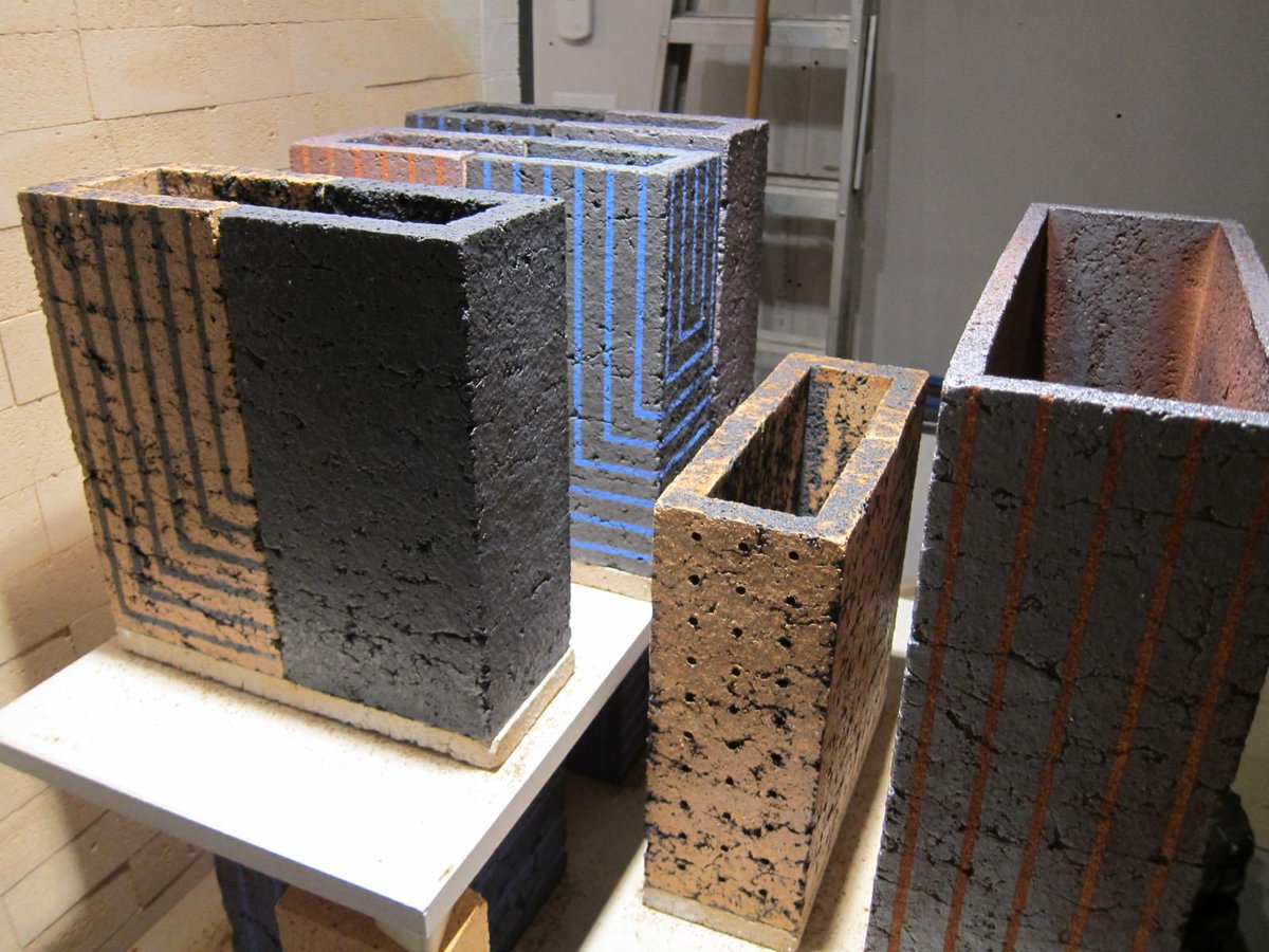 WilcoxStudio's tweet image. My show Stripes and Grids opens at Mata Gallery tomorrow 5:30-7:30. Three kiln firings, some strong pieces