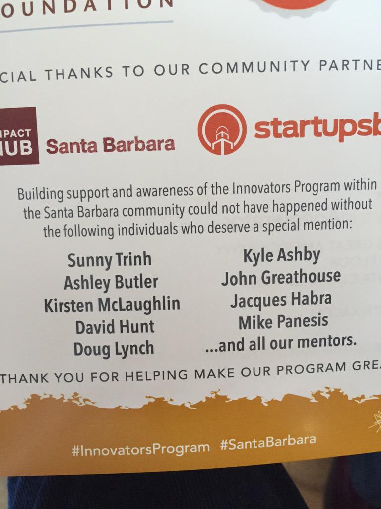 AlonGoren's tweet image. W00t! #InnovatorsProgram shoutout to @805startups friends, @mpanesis @kyleashby @LYNCHgroup1!