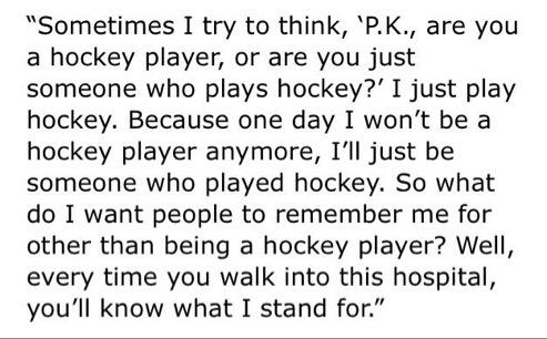 HockeyPosts's tweet photo. P.K. Subban on why he's donating $10 million to the Montreal Children's Hospital. http://t.co/T3SWKXIq0k