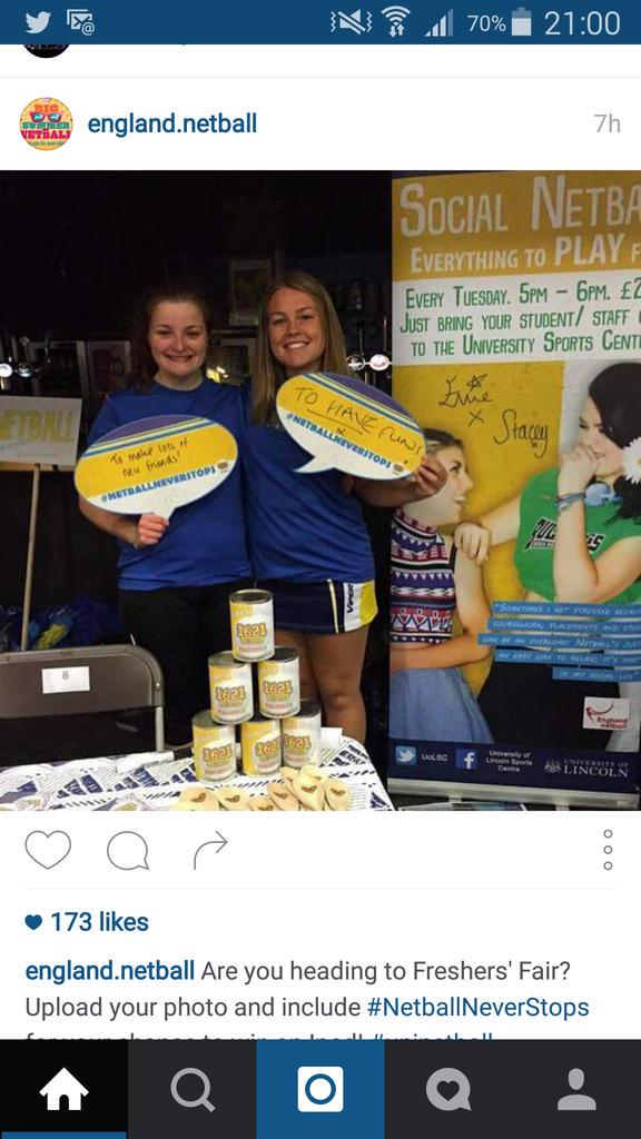 We're Instagram famous! Thanks <a href="/England_Netball/">England Netball</a> for choosing to use our photo!  <a href="/unilincoln/">University of Lincoln, UK</a>