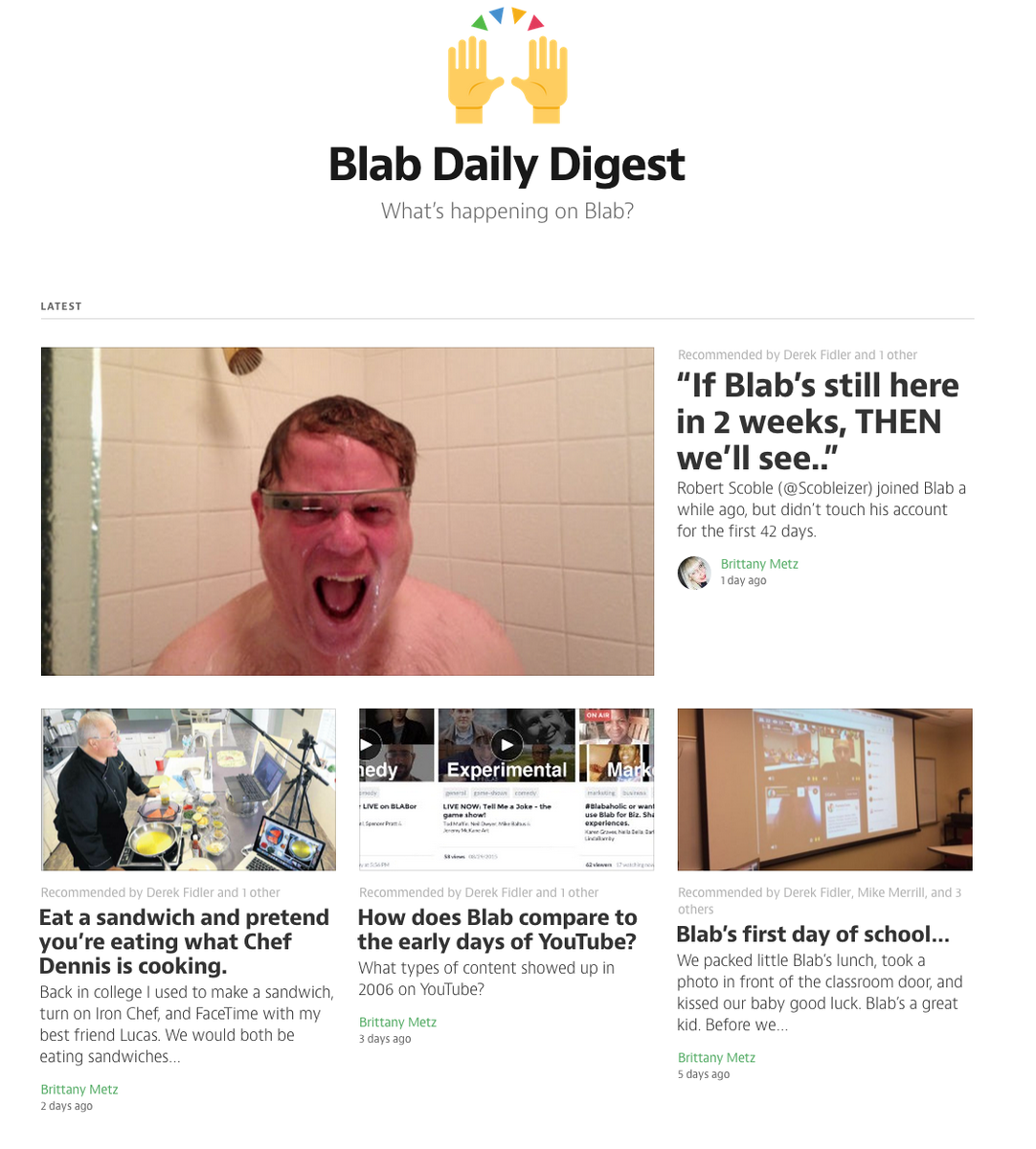 blab's tweet image. Want to know what&apos;s happening on Blab? Follow the Blab Daily Digest! 🙌 medium.com/blab-daily-dig…