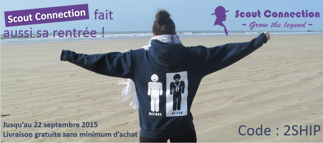 LaToileScoute's tweet photo. Code promo de rentrée pour @scoutconnection , la boutique (et seule source de financement) de LaToileScoute ! http://t.co/mPIwtHCAeS