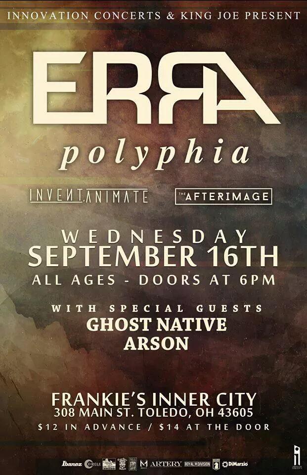 Come support <a href="/ArsonOH/">Arson</a> and @GhostNativeBand tonight!