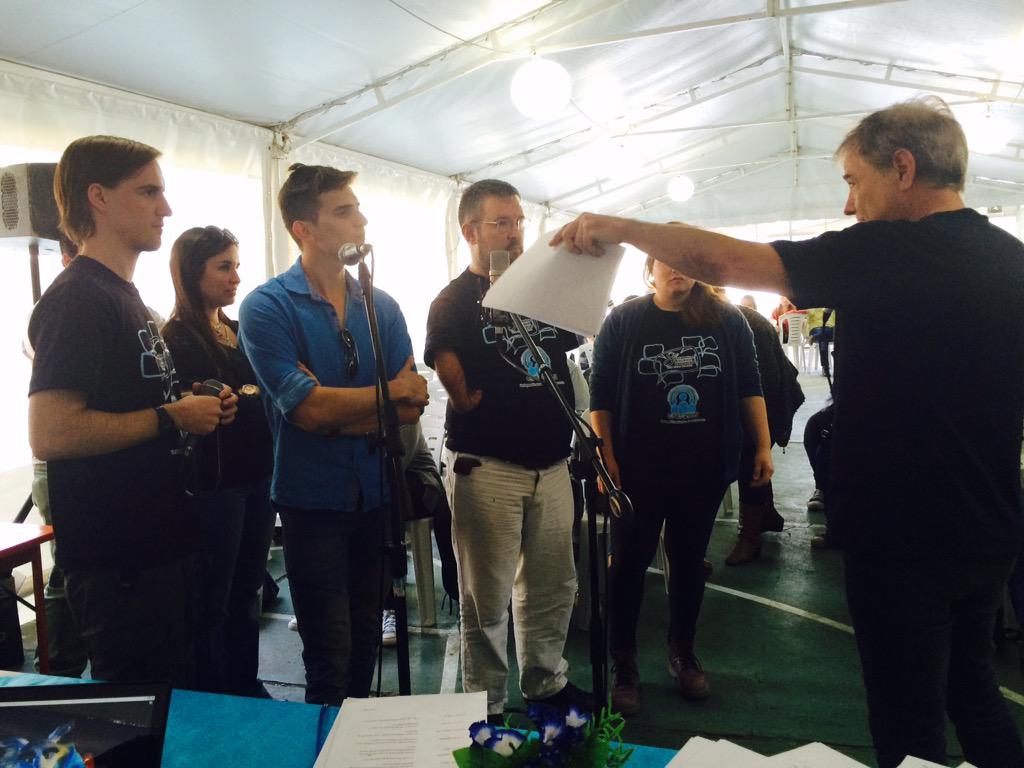 ENL_Locutores's tweet photo. Así disfrutamos el Taller de Doblaje c/ Ricardo Alanís, Ariel Abadi, Martín Gopar y Sebastián Llapur #ENL2015 #SoyENL http://t.co/m6d705ieAv