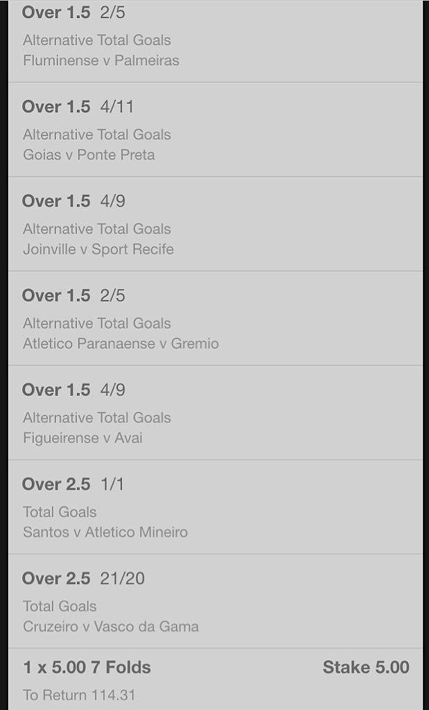 JustBetTips's tweet image. Brazilian #GoalsGalore 7-Fold kicking off at 23:30!! Get on it #Acca