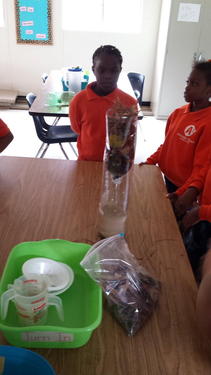 MisterCheatham's tweet photo. @SeatackE students creating 1st phase of their Eco-Columns; tomorrow's forecast is wild with a chance of goldfish! http://t.co/L4OdEPnWSS