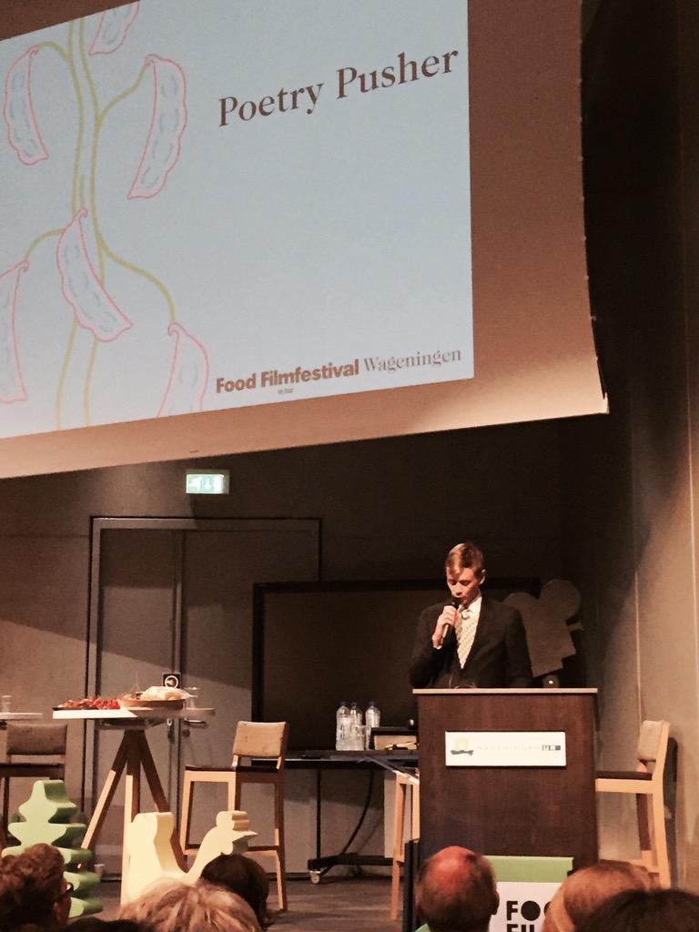 FoodFilmfestiv's tweet photo. Last words of the evening are for @poetry_pusher "To own or not to own seems to be the seed of the question #FFSeeds http://t.co/17fBDuWm6q