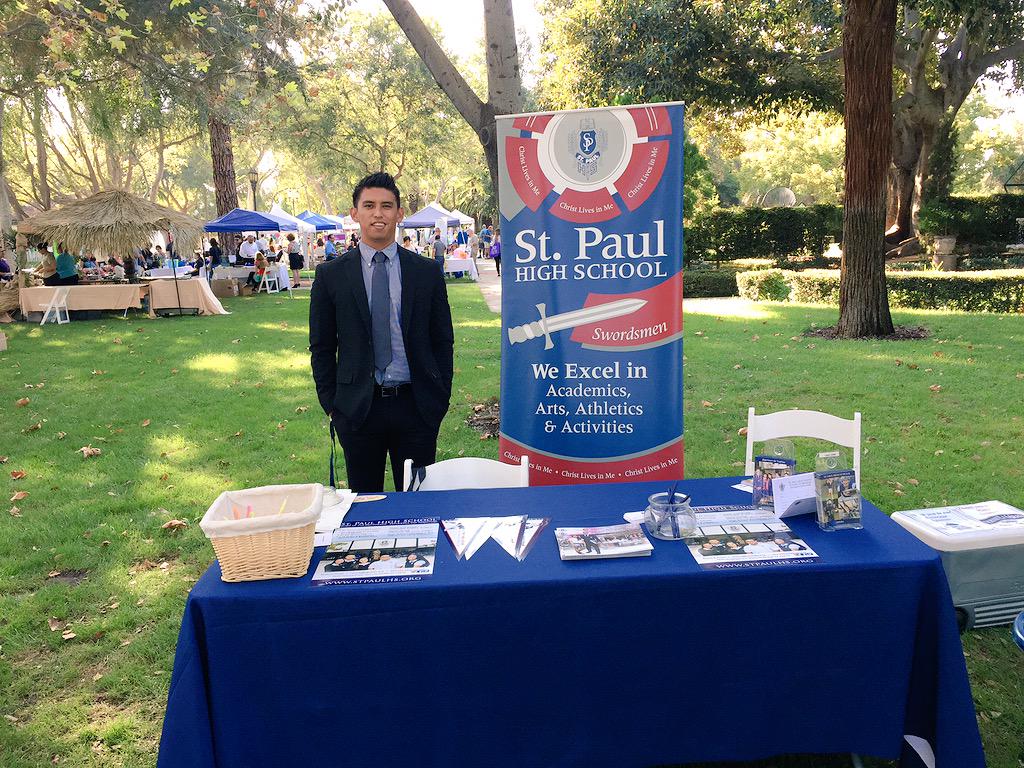 StPaulSwordsmen's tweet photo. Dir. of Alumni & PR, Mr. Andrew Gonzales is out in the community at the #SFSChamber promoting the great things at #SP http://t.co/fUE9sMRM9e