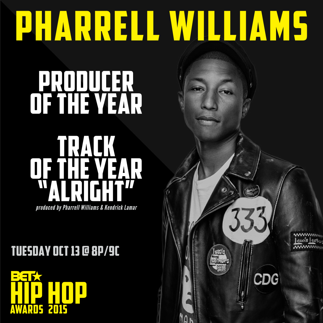 i_am_OTHER's tweet image. Congrats @Pharrell for his "Producer Of The Year" &amp;amp; "Track Of The Year" nominations at @BET's #HipHopAwards!
