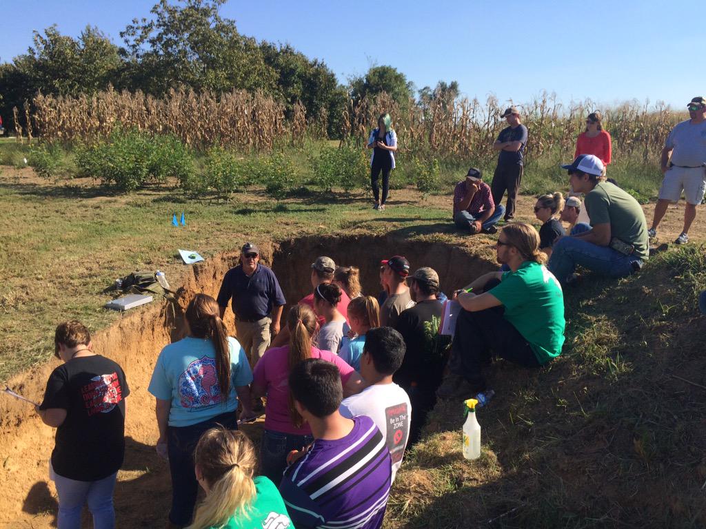 Soil judging teams from local schools are getting their hands dirty in their first soil pit.
