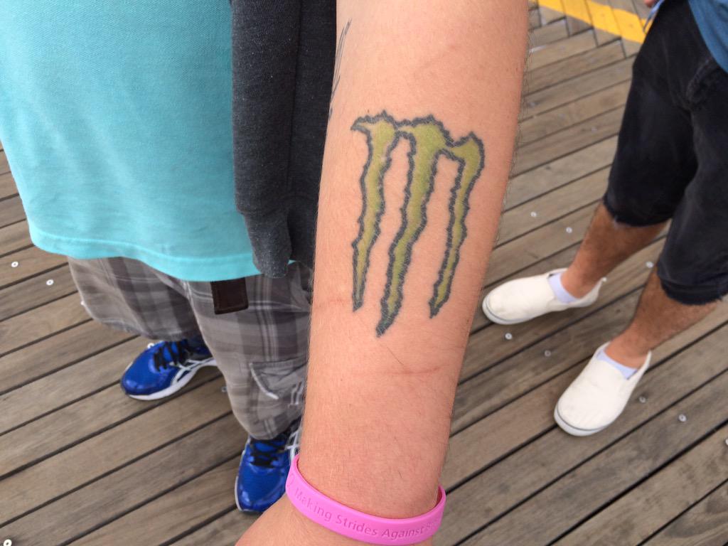 Mmuseumm on Twitter Monster Energy Logo Tattoo Left forearm Atlantic  City NJ 2015 consumer brand lifestyle dedication  httptco6gMe8WiTMN  X