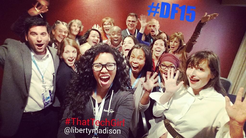 libertymadison's tweet photo. That moment when you think talking #tech,#data, #innovation is boring, You must have never attended #df15 @salesforce http://t.co/HFHndIEvJ0