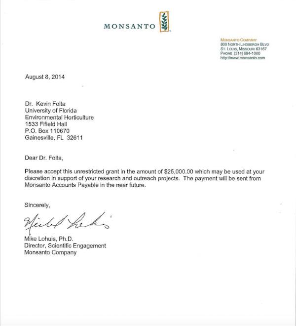 seeker401's tweet image. #Monsanto money letter to Kevin #Folta emerges 
naturalnews.com/051184_Monsant… #CashForComment #GMO
