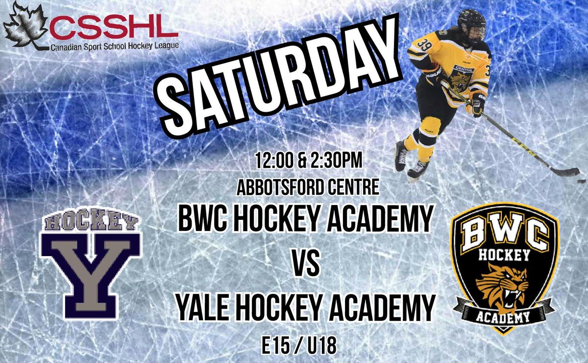 BWCAcademy's tweet photo. BWC versus Yale doubler header on Saturday in Abbotsford starting at noon.
#ClassicRivals http://t.co/l4Rq7RaX2q