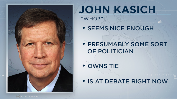 TheDailyShow's tweet photo. Meet the contenders: John Kasich #GOPDebate #CNNDebate http://t.co/pN4HZu9DFH