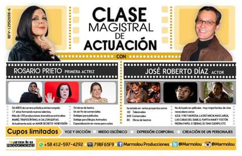 erikafp18's tweet photo. ClaseMagistralActuación @rosarioprieto y @joserobertodiaz  
Info. 4125974292 @marmolou http://t.co/VK9lfH7QIa