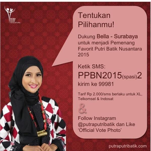 tresnabella's tweet photo. Hari ini hari kedua karantina #PPBN2015 jangan lupa vote untuk no. 2 ya :) matur suwun @PutraPutriBatik http://t.co/nEJ5LcreFi
