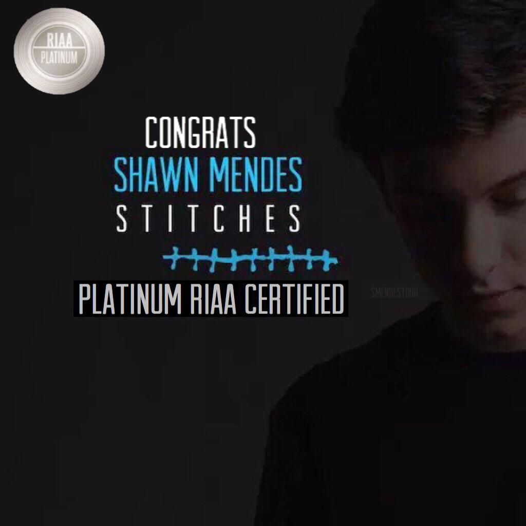 SMendesTour's tweet photo. Congrats @ShawnMendes on two @RIAA certified Platinum singles! http://t.co/g5QQTHiIWp