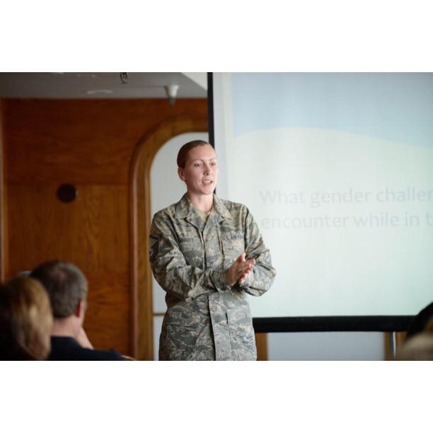 Kelly_M_Abbott's tweet photo. When we talk about veterans, men are usually the subject.  Thank a female #veteran.  #genderequality #USAF #socalgas http://t.co/GgRW9Fjctb