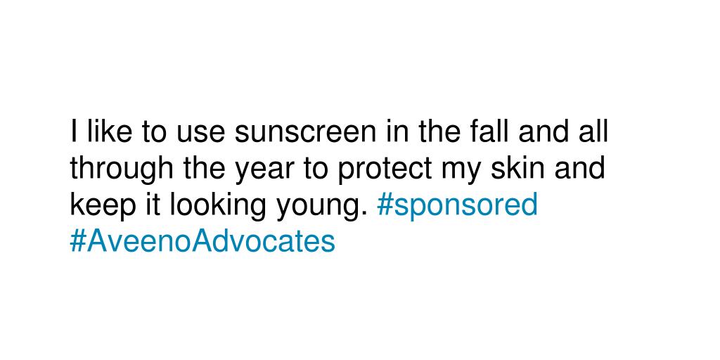 QueenCqueen4's tweet photo. Tell us why you use sunscreen in the fall. #sponsored #AveenoAdvocates http://t.co/rl9PVifRCG
