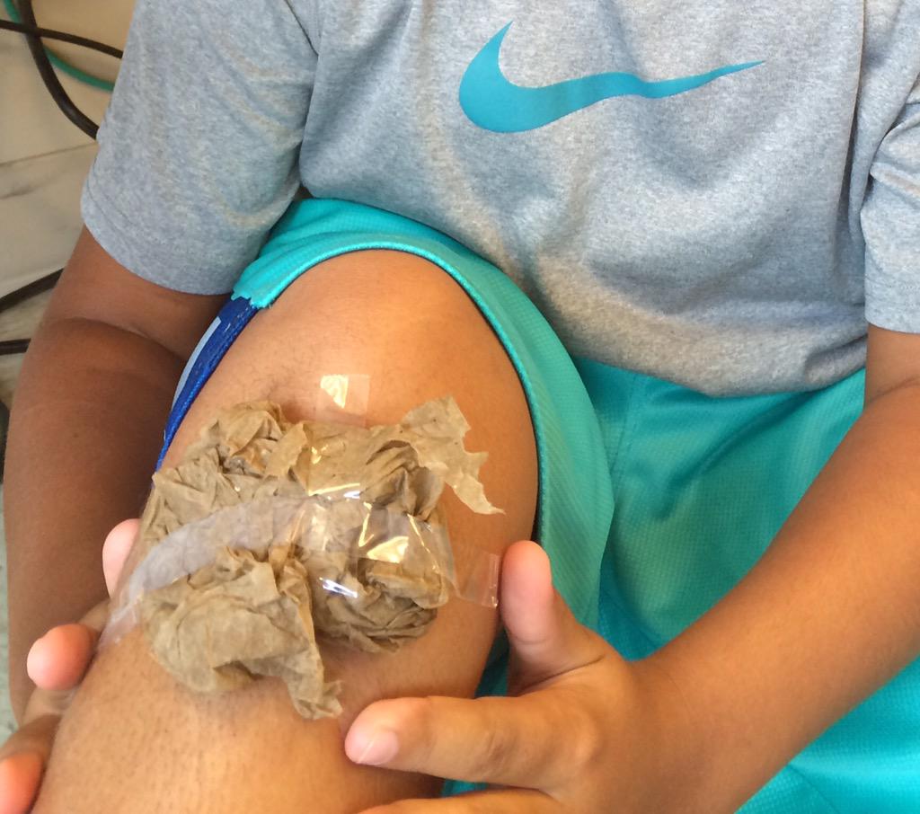 When you run out of band-aids your students get creative. #problemsolving