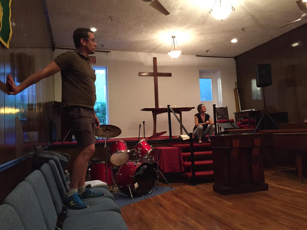 FloatingOperaNY's tweet photo. Pelleas and Melisande hard at work! Here's an update from our rehearsal today. http://t.co/AFGY4KrQlE